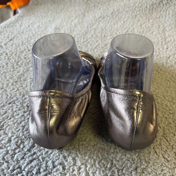 Cole Haan Air Tech Womens 8.5 B Silver Leather Criss-Cross  Wedge Sandals - Picture 3 of 4